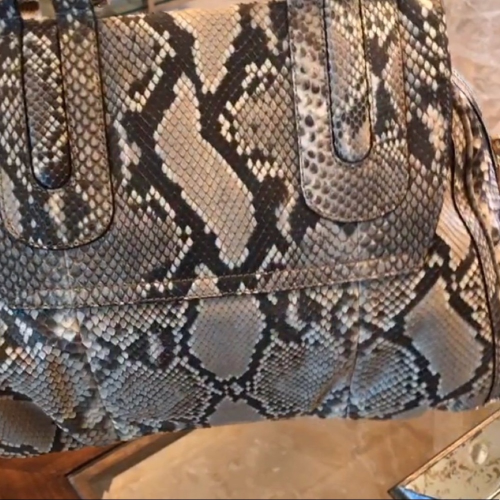 Gucci Python Leather Trim With Bamboo Handle - image 3